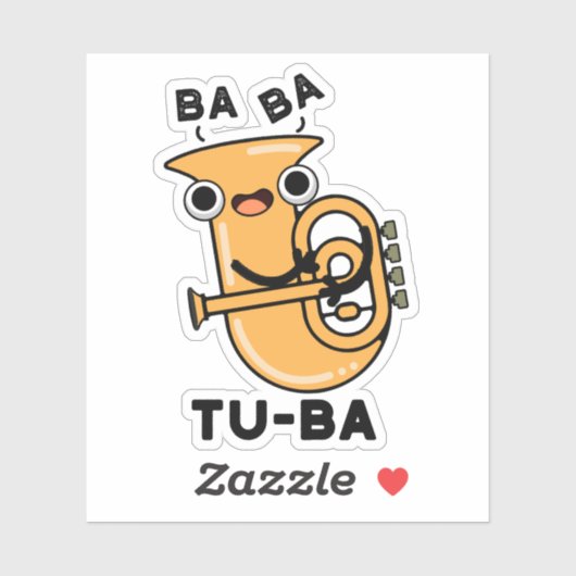 Tu-ba Grappige Tuba Puns Sticker (Vel)