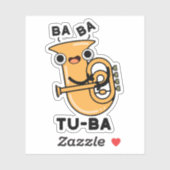 Tu-ba Grappige Tuba Woordspelingen  Sticker (Vel)