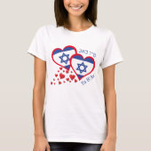 Tu B'Av ISRAEL VLAG Joodse Valentijn T-shirt (Voorkant)