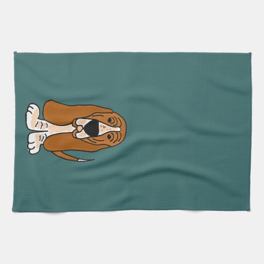 TU - Funny Basset Hound Originele Kunst Theedoek (Horizontaal)