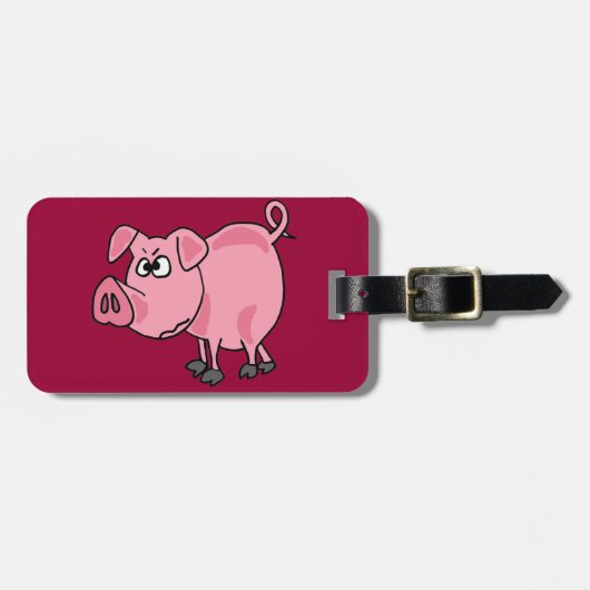 TU- Funny Pink Originele Kunst Bagagelabel (Voorkant horizontaal)
