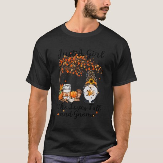 Tu Gewoon een die houdt van Herfst en Gnome Thanks T-shirt (Voorkant)