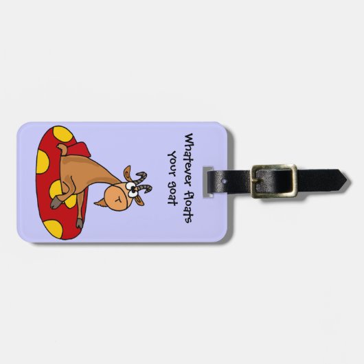 TU- Grappig wat er ook op drijft uw geit Cartoon Bagagelabel (Voorkant horizontaal)