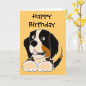 TU - Grappige Berner Sennenhond Originele Kunst Kaart (Gele Bloem)