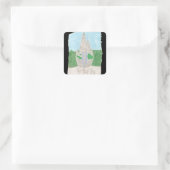 Tu Long Academy (met naam chinees) Vierkante Sticker (Tas)