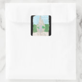 Tu Long Academy (met naam engels) Vierkante Sticker (Tas)
