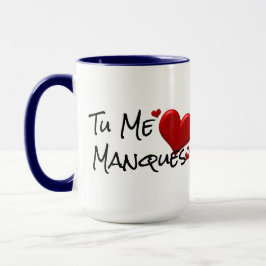 Tu Me Manques Miss You Hearts Coffee mok Design