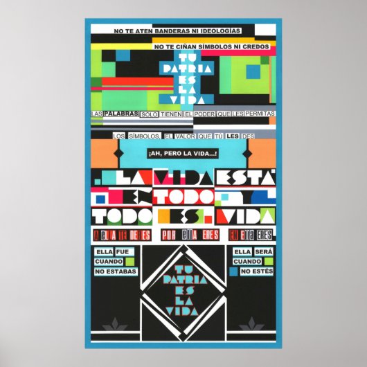 TU PATRIA ES LA VIDA Colorful Spanish Poem Poster (Voorkant)
