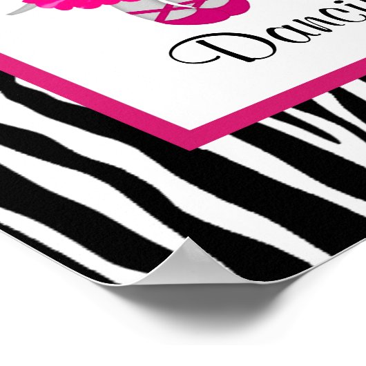 Tu Tu Cute Ballerina Kunstprint Aap Zebra Poster (Hoek)