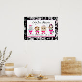 Tu Tu Cute Ballerina Kunstprint Aap Zebra Poster (Keuken)