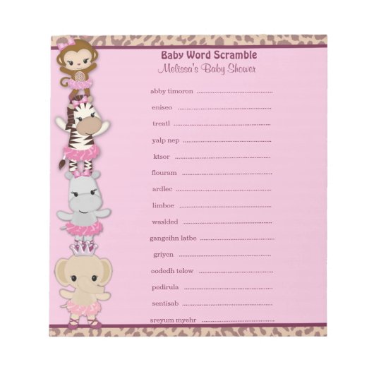 Tu Tu Cute Ballerina Word Scramble TTC 40 pagina's Notitieblok (Voorkant)