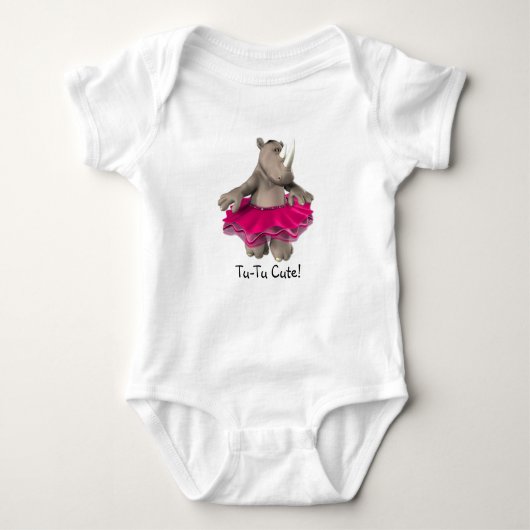 Tu-Tu Cute! Rhino Baby T-Shirt White (Voorkant)