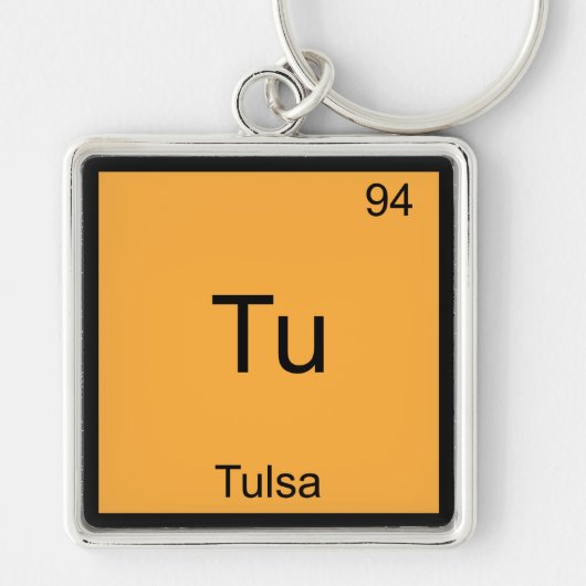 Tu - Tulsa City Chemistry Element Symbol T-Shirt Sleutelhanger (Voorkant)