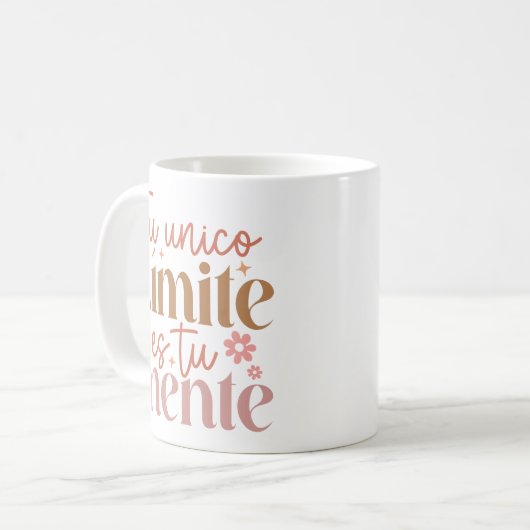 "Tu Unico Limite es Tu Mente" Boho Inspirerend Koffiemok (Voorkant links)