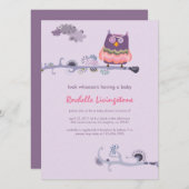Tu whit tu whooo Baby shower Invitation Kaart (Voorkant / Achterkant)