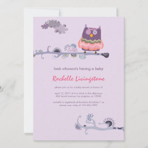 Tu whit tu whooo Baby shower Invitation Kaart