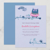 Tu who tu whooo Boy Baby shower Kaart (Voorkant / Achterkant)