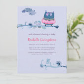 Tu who tu whooo Boy Baby shower Kaart (Staand voorkant)