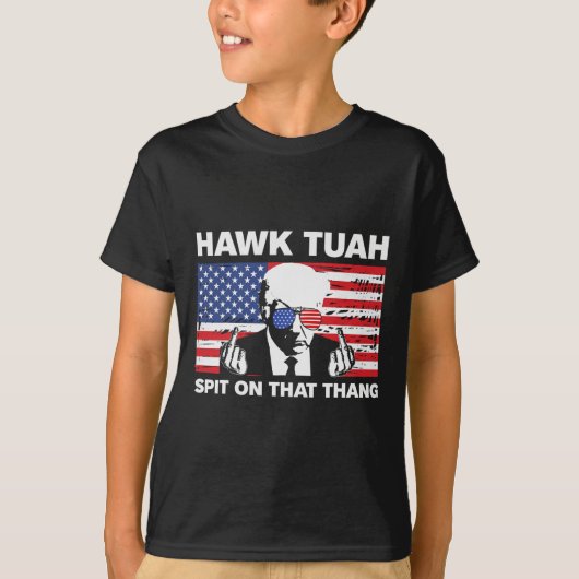 Tuah spuugt op die Thang Trump 2024 Amerikaanse vl T-shirt (Voorkant)
