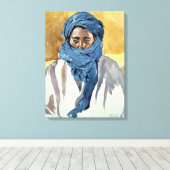 Tuareg Tribesman Timbuctoo 1991 Canvas Afdruk (Insitu (Houten vloer))