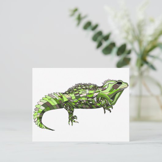 Tuatara Green Briefkaart (Staand voorkant)