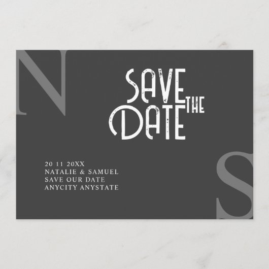 Tuatara Minimalistisch & Elegant Bold Initialen Br Save The Date (Voorkant)