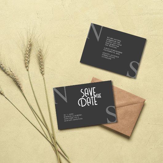 Tuatara Minimalistisch & Elegant Bold Initialen Br Save The Date