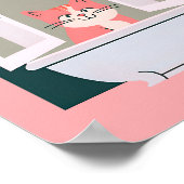 Tub Tijd met Kat Badkamer Art Poster (Hoek)