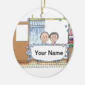 Tub tijd, paar alleen keramisch ornament (Links)