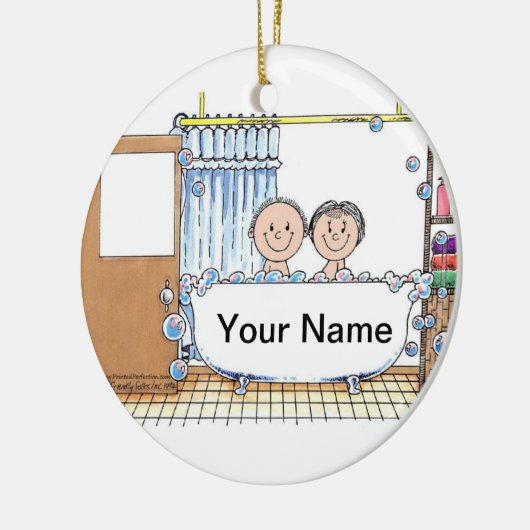 Tub tijd, paar alleen keramisch ornament (Links)