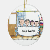 Tub tijd, twee meisjes keramisch ornament (Links)