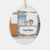 Tub Time - Een kind met moeder Keramisch Ornament (Rechts)