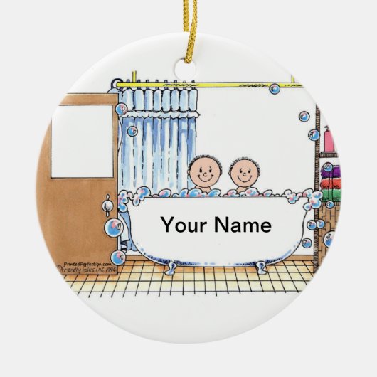Tub Time - Twee kinderen Keramisch Ornament (Voorkant)