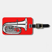 Tuba-Bagagelabel met leder Bagagelabel (Voorkant horizontaal)