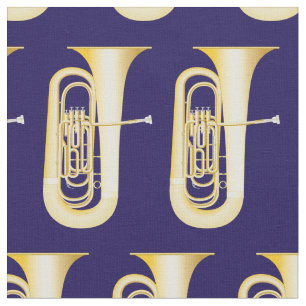 Tuba Band Muziek Muzikant Kamer Decor Blauw Stof