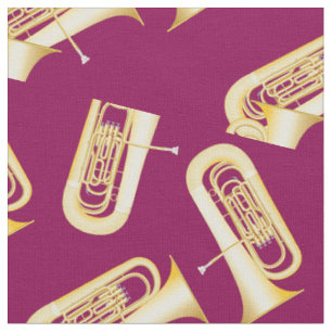 Tuba Band Muzikant Kamer Decor Magenta Stof
