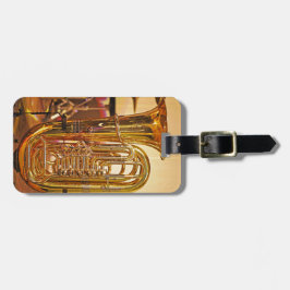 Tuba brass-instrument bagagelabel