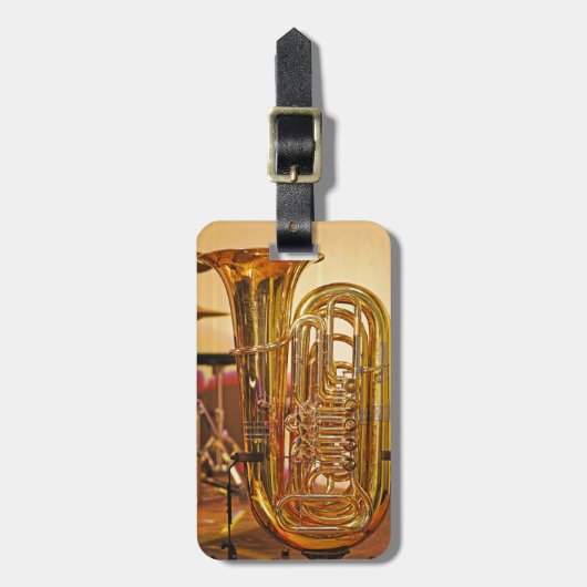 Tuba brass-instrument bagagelabel (Voorkant verticaal)
