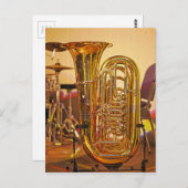 Tuba brass-instrument briefkaart (Voorkant / Achterkant)