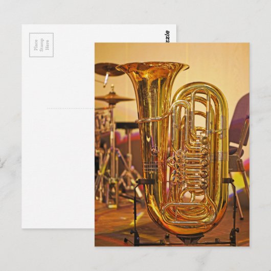 Tuba brass-instrument briefkaart (Voorkant / Achterkant)