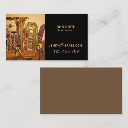 Tuba brass Teacher of tutor Visitekaartje (Voorkant / Achterkant)