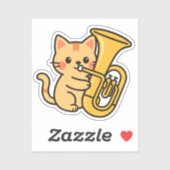 Tuba Cat Marching Style Sticker (Vel)