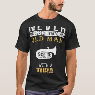 Tuba Charm: Oude Man Muzikant T-shirt voor Bass Hu