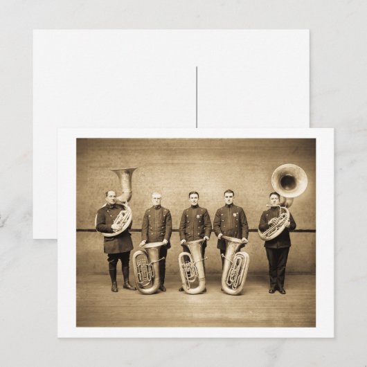 Tuba Cops (Sepia) Briefkaart (Voorkant / Achterkant)