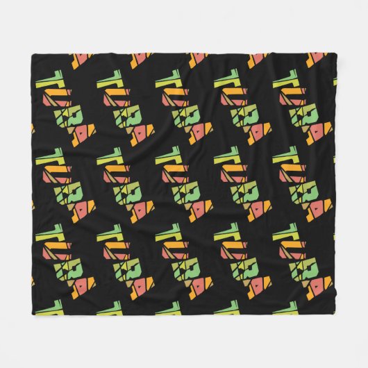 Tuba Cracked Text Fleece Deken (Voorkant (Horizontaal))