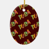 Tuba Cracked Text Keramisch Ornament (Voorkant)