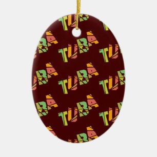 Tuba Cracked Text Keramisch Ornament