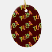 Tuba Cracked Text Keramisch Ornament (Achterkant)