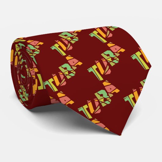 Tuba Cracked Text Stropdas (Opgerold)