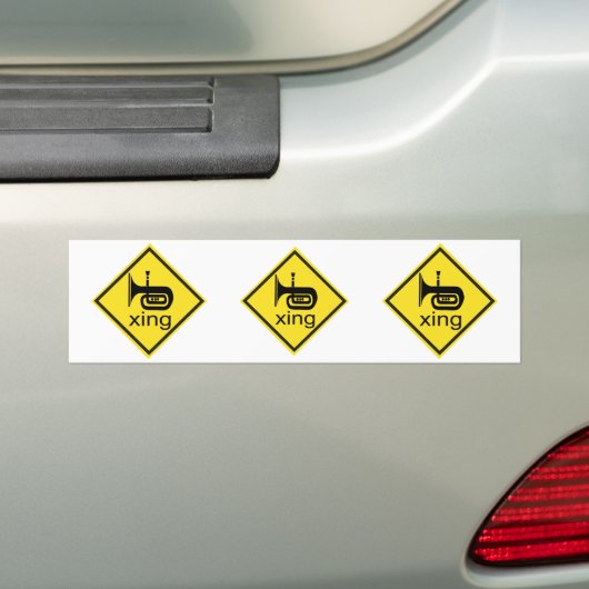 Tuba Crossing Xing Traffic Sign Bumpersticker (Op auto)